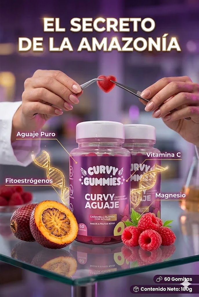 Curvy Gummies Originales - Aguaje Gomitas Frasco 60 unidades.