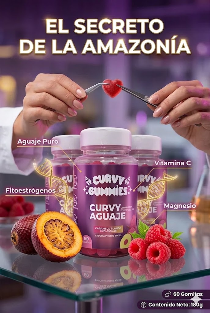 Curvy Gummies Originales - Aguaje Gomitas Frasco 60 unidades.
